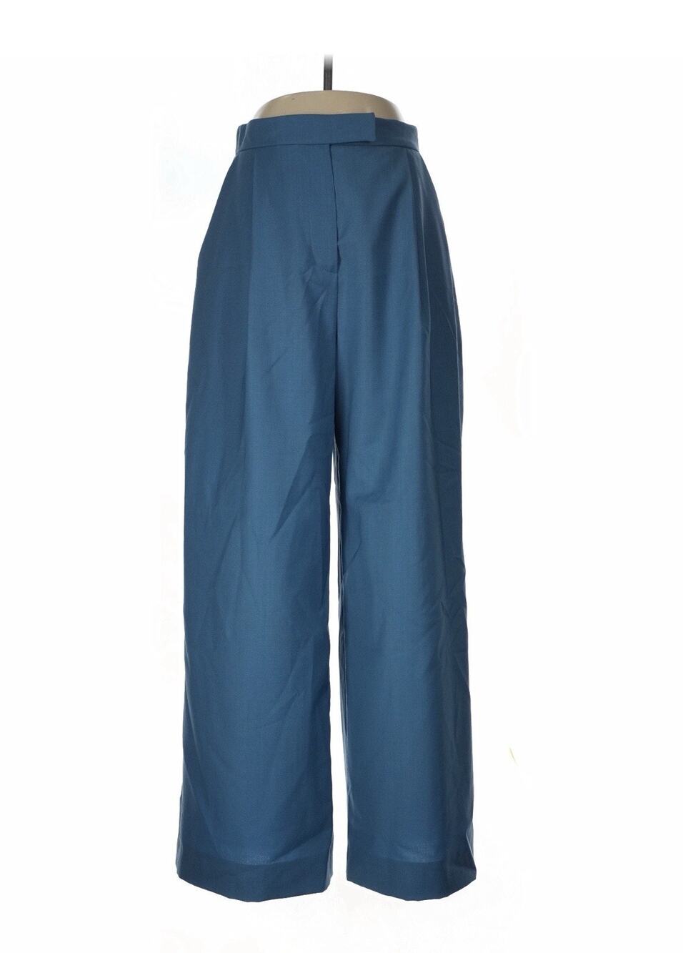 Malej Wool High Rise Wide Leg Trousers Pants Sky Blue US 8